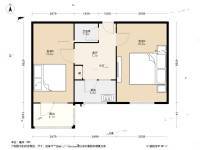 北营房西里2室1厅1卫51.5㎡户型图