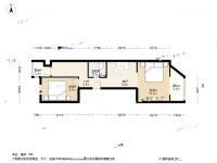 白菜湾2室1厅1卫58.5㎡户型图