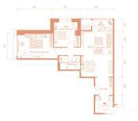 建邦·礼仕阁2室2厅1卫138㎡户型图