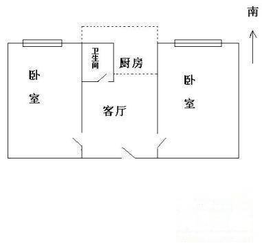 地藏庵小区2室1厅1卫67㎡户型图