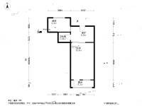 上龙西里1室1厅1卫44㎡户型图