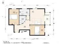 儒福里2室1厅1卫65.7㎡户型图