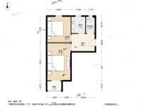 菜园北里2室1厅1卫48.4㎡户型图