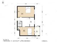 菜园北里2室1厅1卫50.5㎡户型图