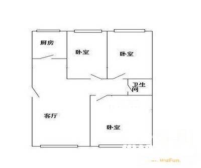 马连洼北路3室2厅1卫户型图