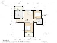 百草园2室1厅1卫79.3㎡户型图