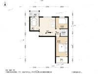 百草园2室2厅1卫75.5㎡户型图