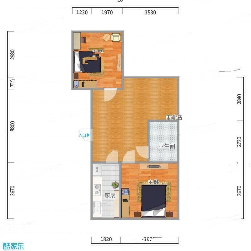 德鑫家园2室0厅0卫77㎡户型图