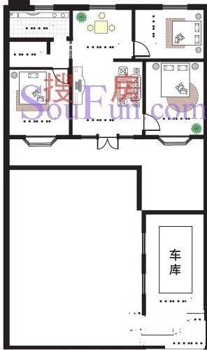 青砖府邸3室2厅1卫126.8㎡户型图