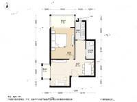枫蓝国际1室1厅1卫70.9㎡户型图