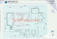 枫蓝国际1室2厅1卫70.4㎡户型图