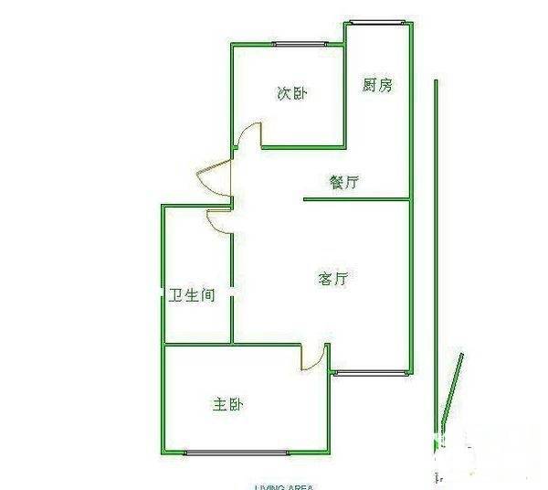 金鸽园南区2室2厅1卫90㎡户型图