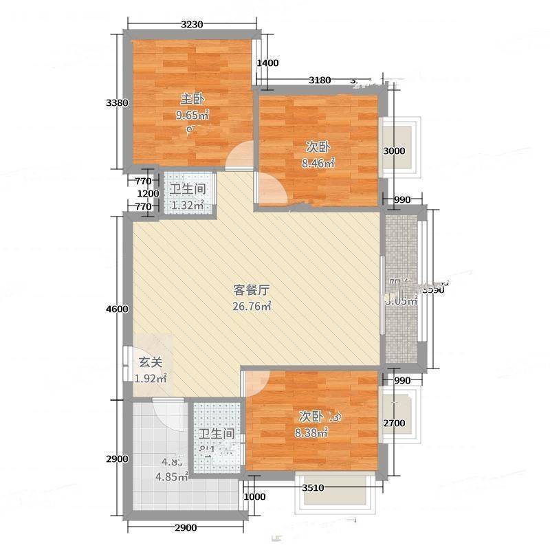 君安家园3室0厅0卫81㎡户型图