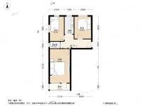 志新北里3室1厅1卫64㎡户型图