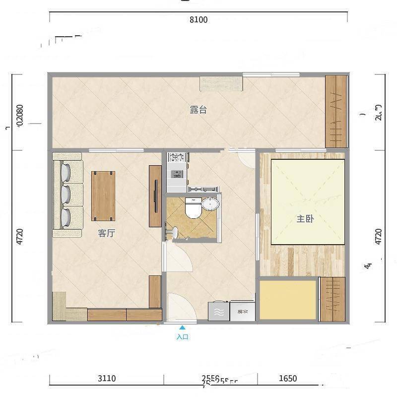 信建里1室0厅0卫63㎡户型图