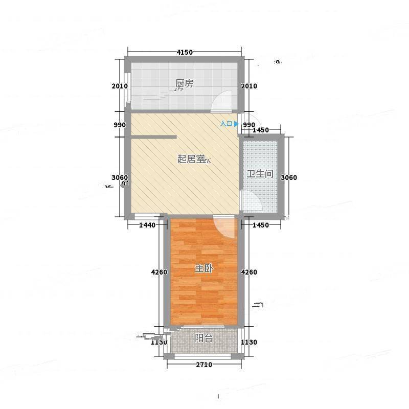 南新园1室0厅0卫48㎡户型图