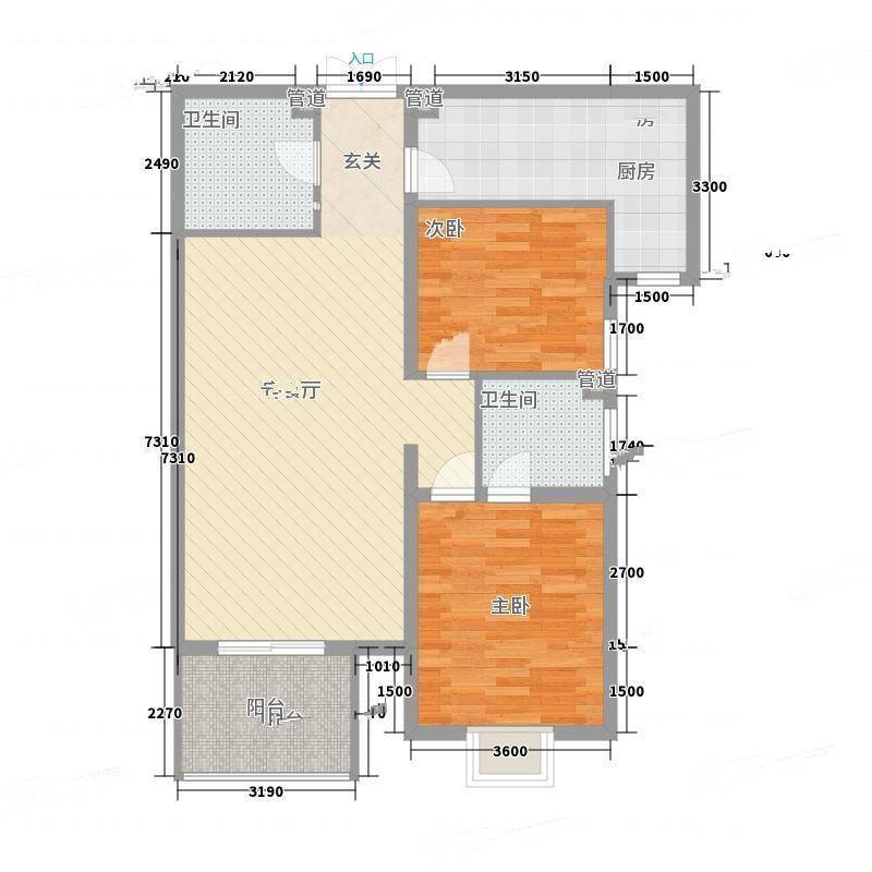 观筑庭园公寓2室0厅0卫118㎡户型图