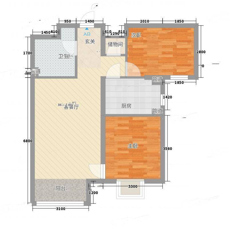 观筑庭园公寓2室0厅0卫85㎡户型图