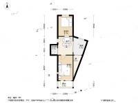 华严北里中科院2室1厅1卫60.5㎡户型图