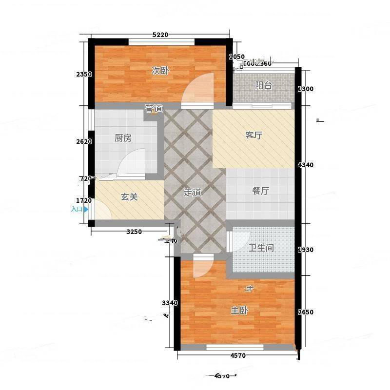 双桥温泉北里2室0厅0卫71㎡户型图