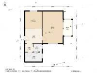 刘家窑北里2室1厅1卫43.5㎡户型图