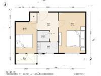 刘家窑北里2室1厅1卫53.6㎡户型图
