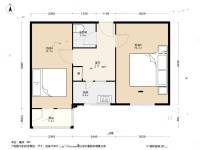 阜成门外北四巷2室1厅1卫51.5㎡户型图
