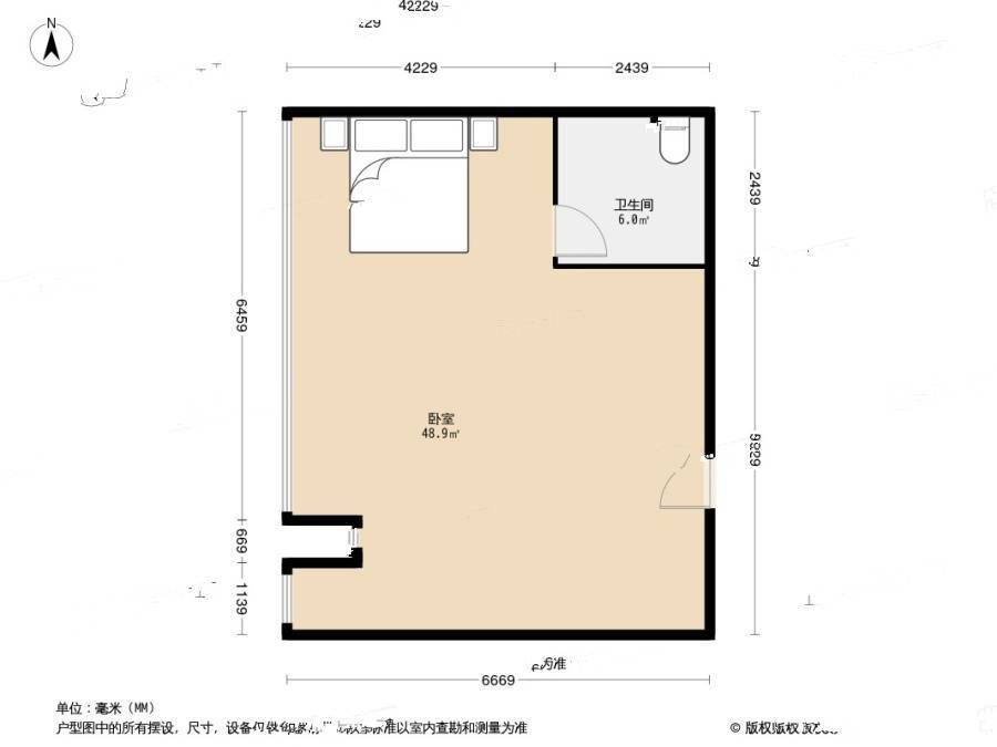 数码大厦1室0厅1卫85.4㎡户型图