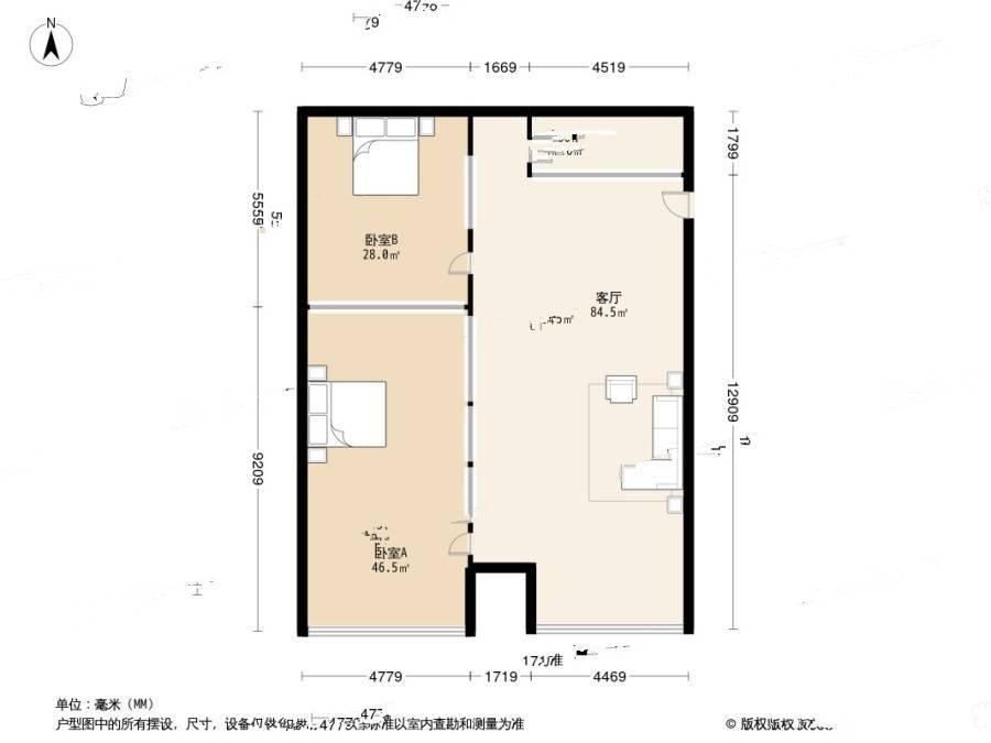 华天大厦2室1厅0卫212.5㎡户型图