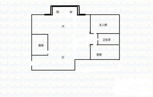 樟木头住宅2室2厅1卫82㎡户型图