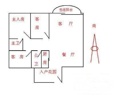 富康豪庭二期3室2厅2卫132㎡户型图