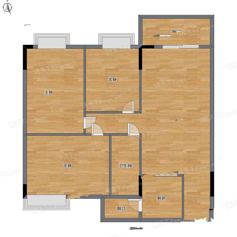 富康豪庭二期3室1厅0卫131㎡户型图