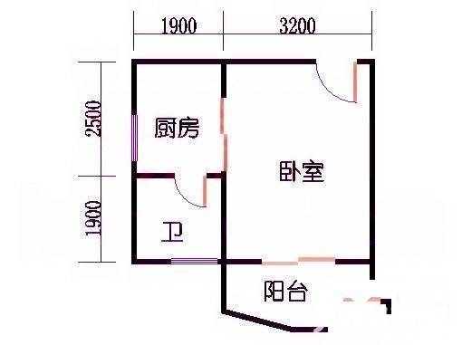 丽骏豪庭1室0厅1卫56㎡户型图