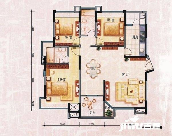 丰泰观山碧水花园3室2厅2卫152㎡户型图