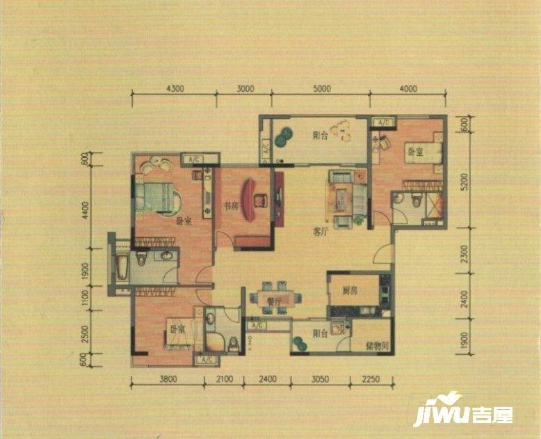 丰泰观山碧水花园3室2厅2卫152㎡户型图