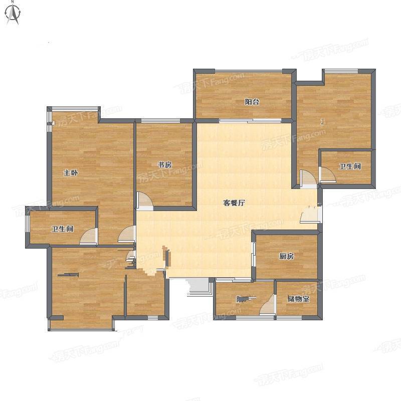 丰泰观山碧水花园4室2厅0卫176㎡户型图