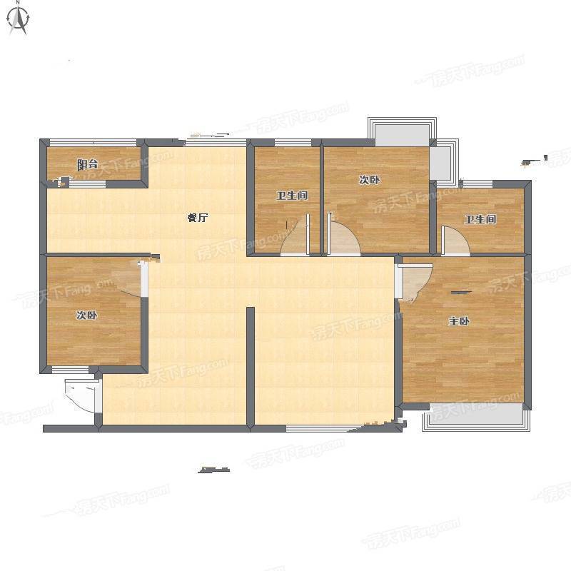 汇景凯伦花园2室2厅0卫143㎡户型图