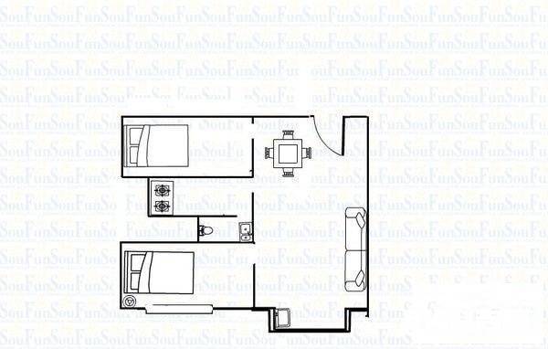 金泓·财富公馆2室2厅1卫72㎡户型图