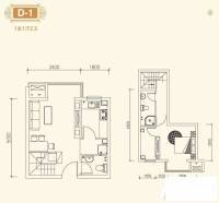 金泓·财富公馆1室1厅1卫52㎡户型图