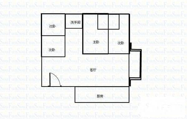 同富路小区4室2厅3卫160㎡户型图