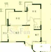 新世纪丽江豪园三期3室2厅1卫101.6㎡户型图