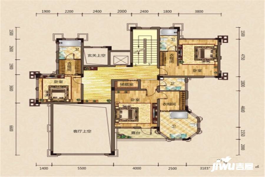 北大资源御湾别墅5室4厅0卫450㎡户型图