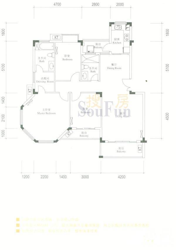 金椅豪园别墅3室2厅2卫124.9㎡户型图