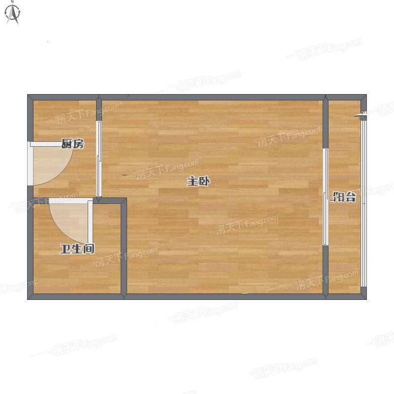 南城鸿福广场1室1厅0卫31㎡户型图