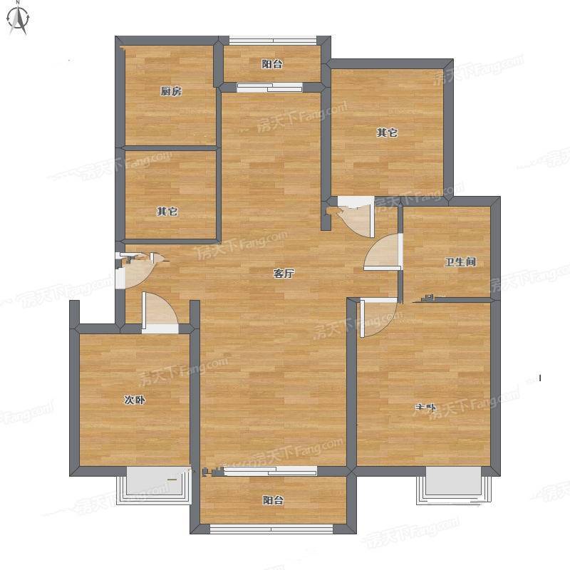 南城鸿福广场2室1厅0卫80㎡户型图