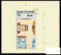 新中银1室1厅1卫40㎡户型图