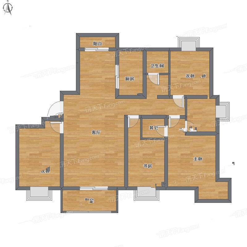 粮贸大厦4室2厅0卫150㎡户型图