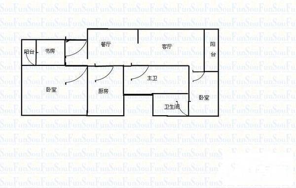 新世界花园叠翠豪庭3室2厅2卫110㎡户型图