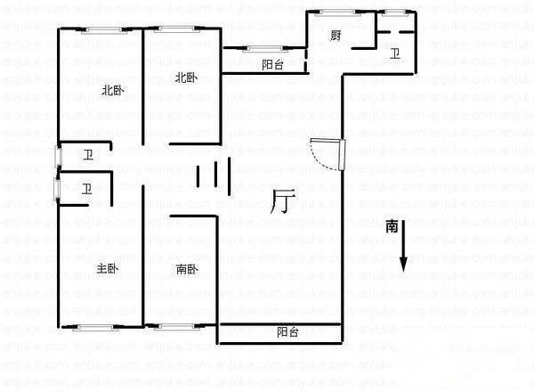 景湖蓝郡4室2厅3卫210㎡户型图