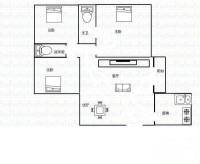 中央公园一号3室2厅2卫105㎡户型图